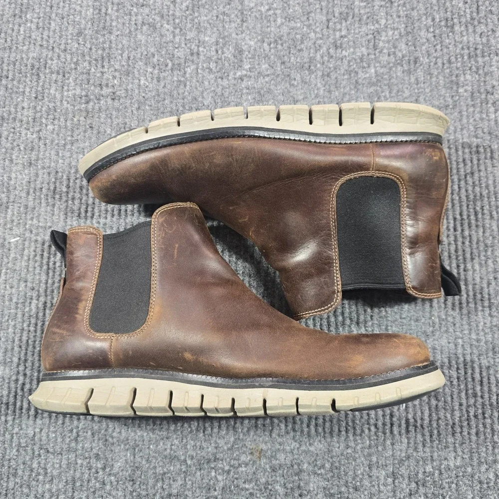 Cole Haan Zerogrand Chelsea Boots‎ Mens Size 12M Brown Leather Ankle C30164
